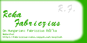 reka fabriczius business card